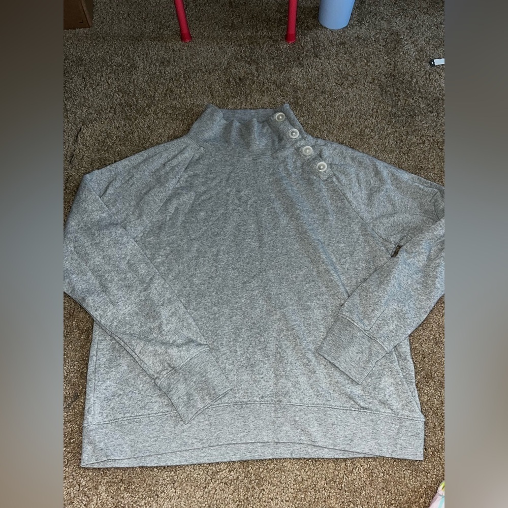 J.Crew mock neck gray sweatshirt
